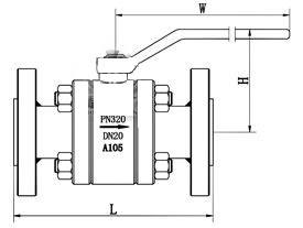 (法蘭)高壓球閥結(jié)構(gòu)圖 高壓鍛鋼球閥(圖1)