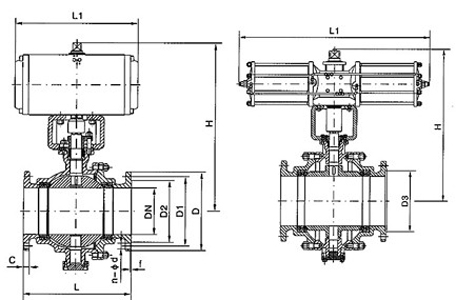 Q647W氣動(dòng)固定球閥(圖1) Q647W氣動(dòng)固定球閥(圖1)