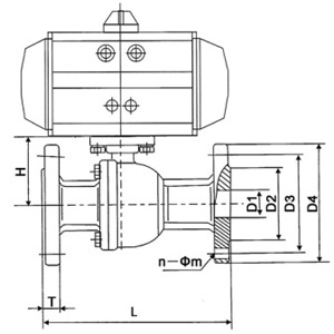 Q941F46氣動(dòng)襯氟法蘭球閥(圖1) Q941F46氣動(dòng)襯氟法蘭球閥(圖1)
